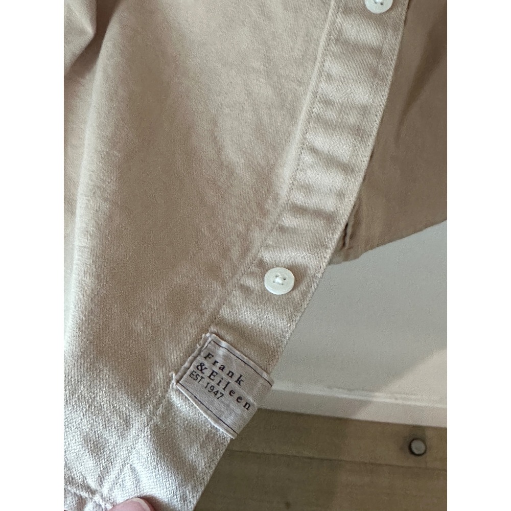 Frank & Eileen Luke Tan Cotton Button Down Shirt Mens XXL Made w/ Italy Fabric - Picture 7 of 11